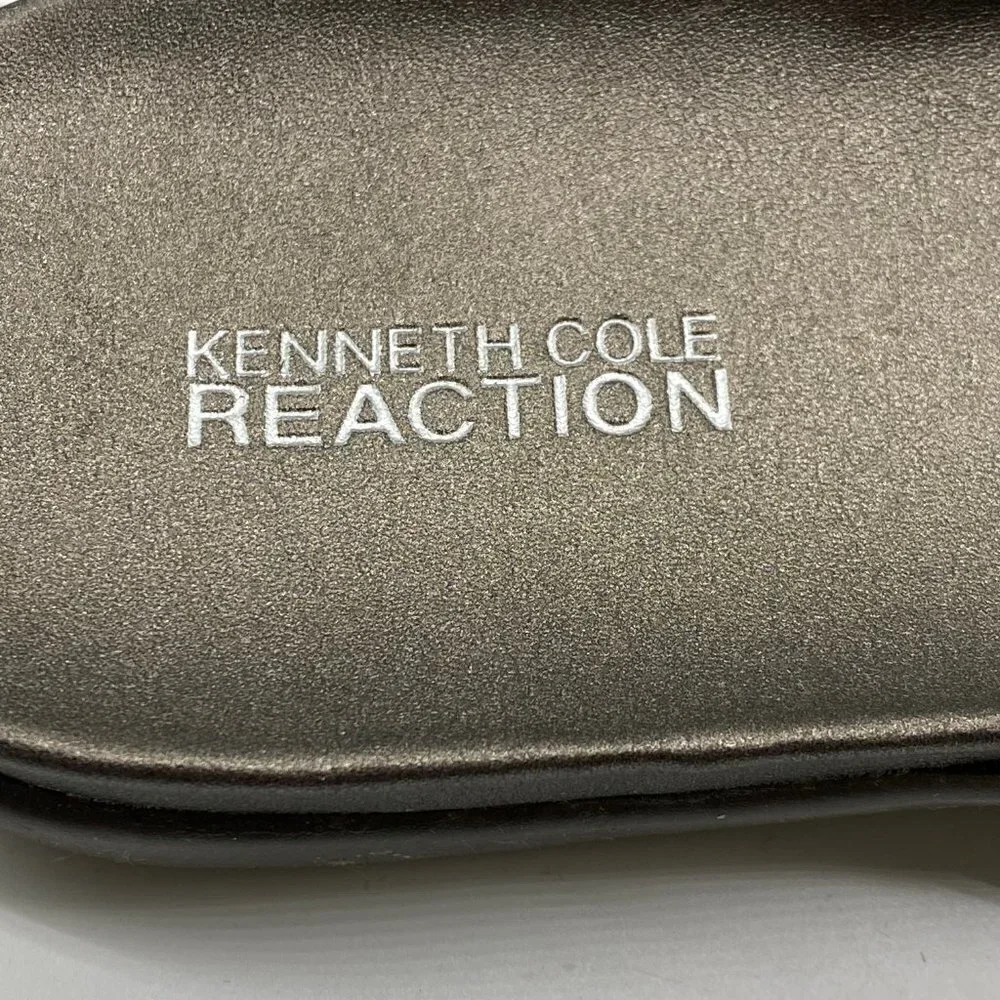 Kenneth Cole Reaction Women Sandals Flip Flops Flats Beaded Detail Gunmetal 10M